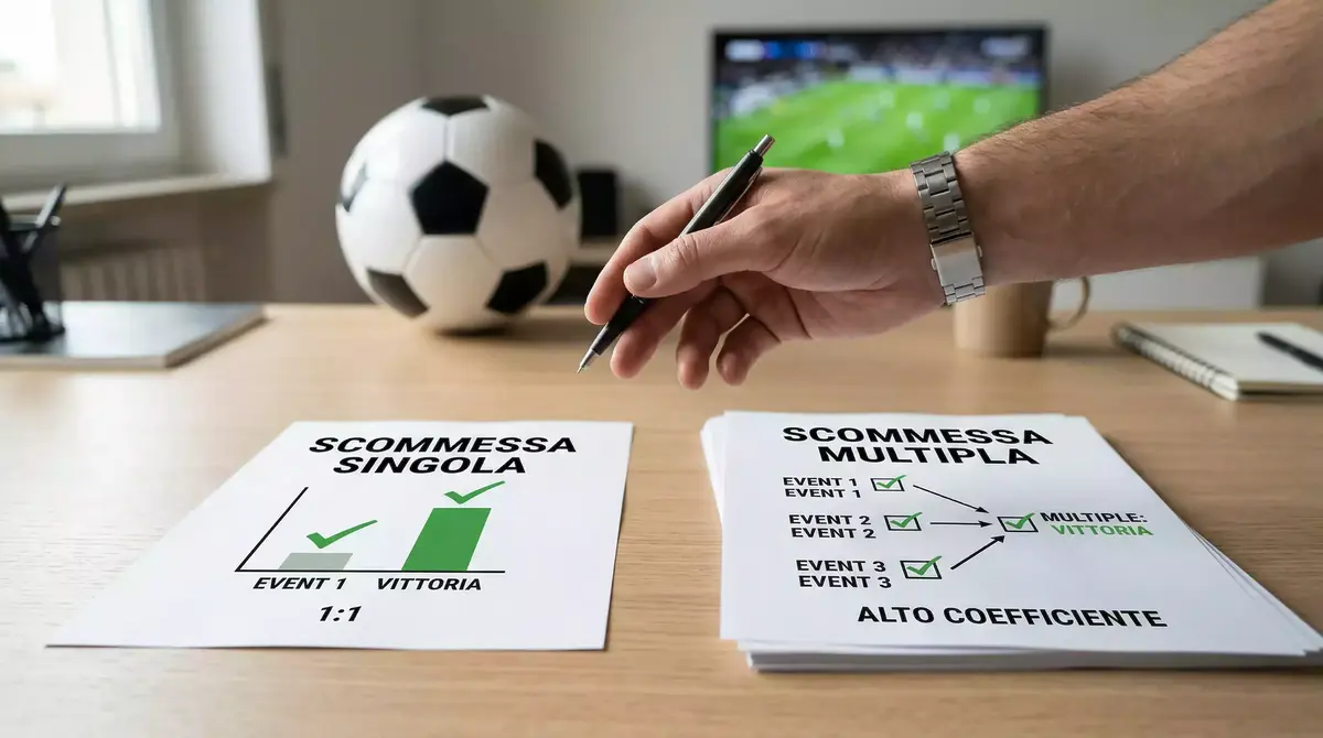 Confronto tra scommesse singole e multiple nel calcio
